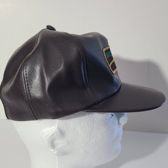Vintage 70s/80s Browning Guns Faux Leather Brown Snapback Hat/Cap EUC - Picture 4 of 7
